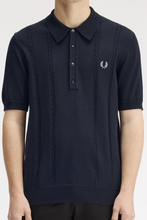 Load image into Gallery viewer, Fred Perry K2308 - Cable Knitted Shirt Navy