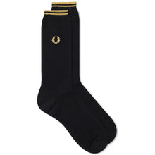 Load image into Gallery viewer, Fred Perry - Tipped Socks in Black / Champagne