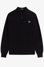 Load image into Gallery viewer, Fred Perry K4535 - Long Sleeve Knitted Shirt in Black